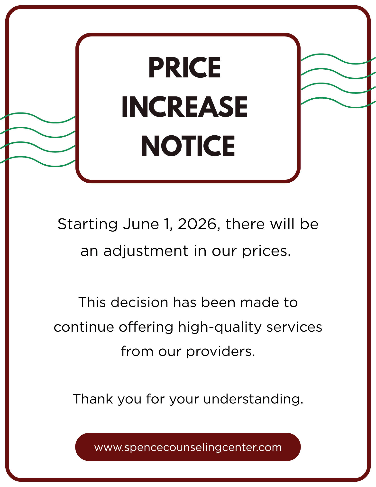 Price Increase Notice
